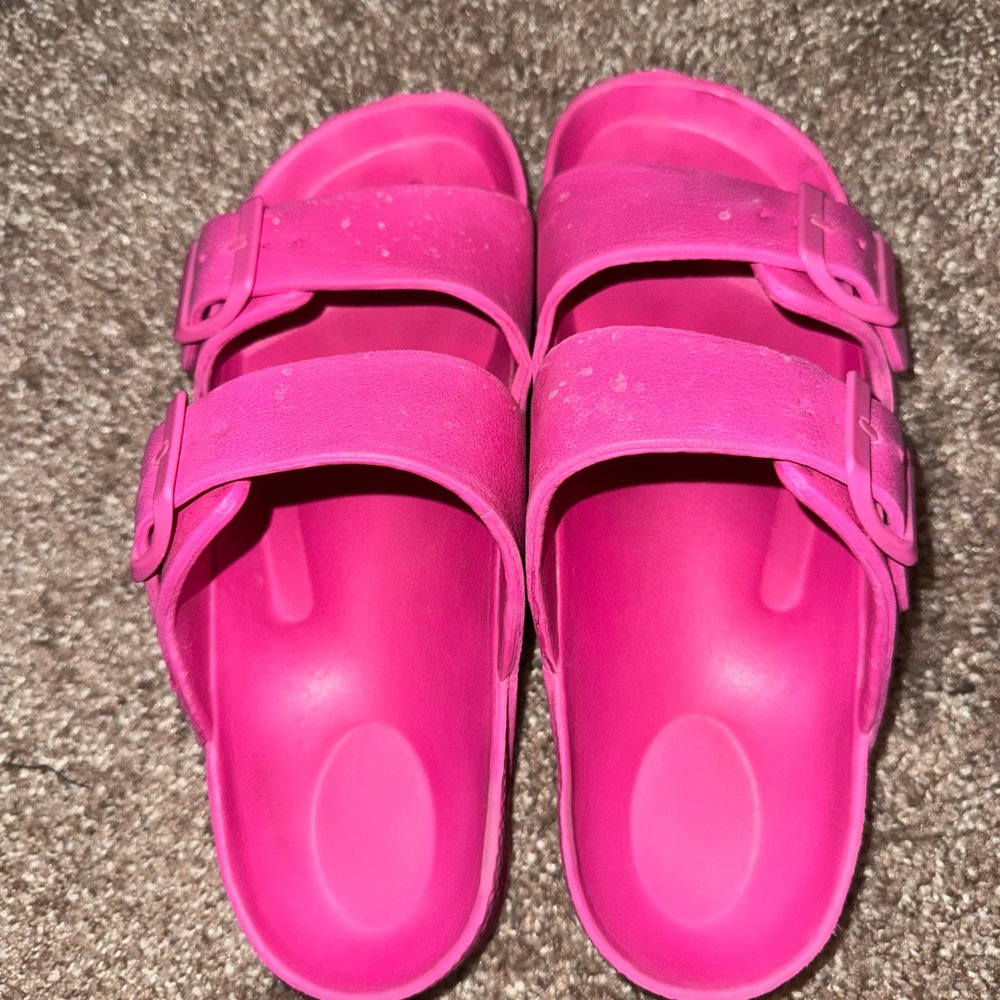 Vibrant Pink Slide Sandals